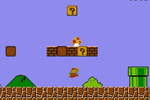 Capture d'écran du jeu vidéo : Mario sautant